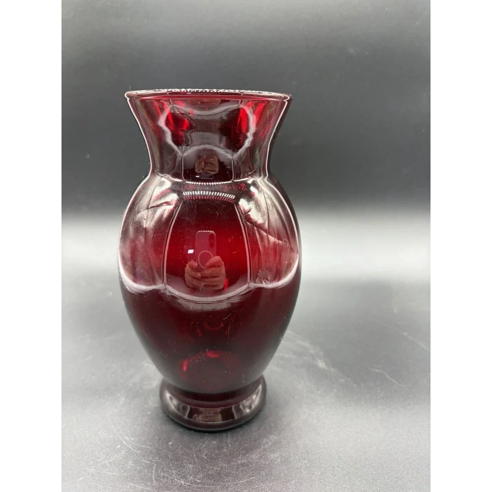Vintage‎ Anchor Hocking Ruby Red Flower Vase